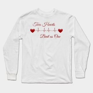 Two Hearts Beat as One EKG Long Sleeve T-Shirt